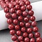 Natural Howlite Beads Strands, Dyed, Round, FireBrick, 12~12.5mm, Hole: 1mm, about 33pcs/strand, 15.75''(40cm)
