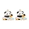 Alloy Enamel Pendants, Golden, Panda Charm, Colorful, 29.5x30x1mm, Hole: 1.8mm