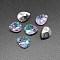 Transparent Glass Rhinestone Pendants, Teardrop Charms, Tanzanite AB, 12x9x6mm, Hole: 1.2mm