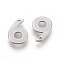 Tarnish Resistant 201 Stainless Steel Charms, Number, Num.6, 11x8x0.6mm, Hole: 1mm