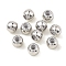 Brass Beads, Round, with Rubber Inside, Cadmium Free & Nickel Free & Lead Free, Real Platinum Plated, 3x4mm, Hole: 1.2mm