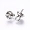 Tarnish Resistant 201 Stainless Steel Peg Bails, with 304 Stainless Steel Screw Eye Pin, For Half Drilled Beads, Stainless Steel Color, 10x5mm, Hole: 2mm, Pin:1mm