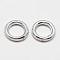 Alloy Round Rings, Soldered Jump Rings, Closed Jump Rings, Platinum, 18 Gauge, 7x1mm, Hole: 4.5mm, Inner Diameter: 4mm