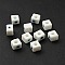 Handmade Evil Eye Lampwork European Beads, Large Hole Beads, Cube, White, 8~9x9~10x9~10mm, Hole: 4.3mm