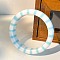 Resin Bangles, Stripe, Sky Blue, Inner Diameter: 2.52 inch(6.4cm)