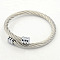 Tarnish Resistant Trendy 304 Stainless Steel Bangles, Men's Torque Bangles, Stainless Steel Color, 55mm