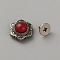 Alloy Decorative Rivets, with Synthetic Turquoise & Screw, for Purse, Bags, Leather Crafts Decoration, Flower, Red, 13x11.5x6.5mm, Hole: 2.5mm