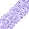 Glass Beads Strands, Faceted, Rondelle, Lilac, 10x8mm, Hole: 1mm, about 60~61pcs/strand, 46~48cm