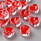 Transparent Enamel Acrylic Beads, Heart, Red, 20x21.5x9mm, Hole: 3.5mm