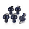 Natural Sodalite Pendants, with Stainless Steel Snap On Bails, Mushroom Shaped, 24~25x16mm, Hole: 5x3mm