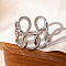 201 Stainless Steel Oval Link Chain Cuff Rings, Stainless Steel Color, Inner Diameter: 17mm