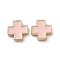 Alloy Enamel Pendants, Cross Charms, Golden, Misty Rose, 12x12x4mm, Hole: 1.4mm