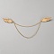 Alloy Rhinestone Wing with Brass Hanging Chain Hat Pin, Lapel Pin, Golden, 210mm