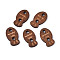 Fish Wood Buttons, 2-Hole, Dyed, Coconut Brown, 16.5x9.5x2mm, Hole: 2~2.2mm