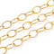 Brass Cable Chains, Unwelded, with Spool, Oval, Golden, 12.5x8.5x1mm, about 32.81 Feet(10m)/Roll