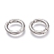 Non-Tarnish 201 Stainless Steel Clip-on Earrings, Hypoallergenic Earrings, Ring, Stainless Steel Color, 15x2.5mm