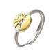 Латунные регулируемые кольца для женщин&nbsp;RJEW-R005-04G-4