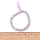 Натуральные круглые бусины кунцита эластичные браслеты для женщин и мужчин&nbsp;LS-BJEW-A149-01-5