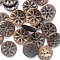 Round Carved 2-hole Basic Sewing Button, Coconut Button, BurlyWood, about 13mm in diameter, about 100pcs/bag