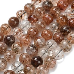 Нити бусин из рутилированного кварца из натурального черного золота&nbsp;G-L642-B09-10mm