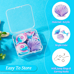 Комплекты украшений из акриловых и стальных подвесных сережек в морском стиле своими руками&nbsp;DIY-TA0010-53