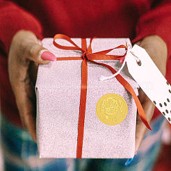 Пластиковые самоклеящиеся наклейки с тиснением из золотой фольги&nbsp;DIY-WH0211-159