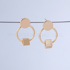 Простые модные латунные серьги-гвоздики&nbsp;HU4522