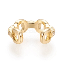 Латунные серьги-манжеты из прозрачного кубического циркония&nbsp;EJEW-M195-01G