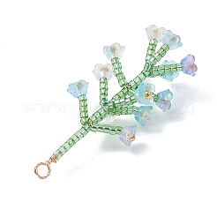 6 шт. двухцветные подвески-цветы из стеклянных бусин&nbsp;PALLOY-MZ01184