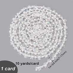 10 ярд кружевной отделки из полиэстера&nbsp;SRIB-WH0011-102