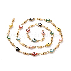 Эмалированная рука хамса с цепями от сглаза&nbsp;CHS-G023-02G-02