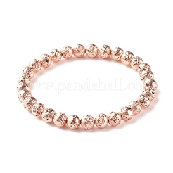 Набор браслетов из плетеных бусин из натурального кракле кварца и лавы&nbsp;BJEW-JB07212-02