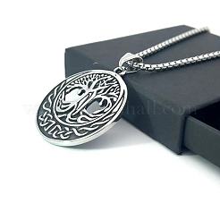 Ожерелья из нержавеющей стали с подвеской в виде старинного дерева жизни&nbsp;UI4619