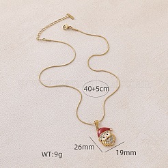 Рождественские подвески в виде Санта-Клауса из хирургической нержавеющей стали 316 и стекла с эмалью для женщин&nbsp;KI9452