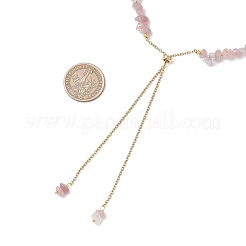 Регулируемые ожерелья из бусин из натурального розового кварца&nbsp;NJEW-JN05932