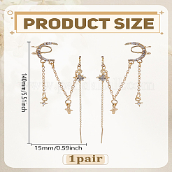 2 шт. 2 стиля серьги-каффы из сплава со стразами&nbsp;EJEW-LP0012-23