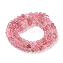 Природного кварца клубники нитей бисера G-I206-26-4mm