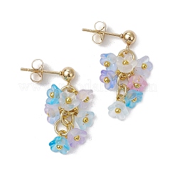 5 пара серег-гвоздиков из акрила с цветами из нержавеющей стали 304 для женщин&nbsp;EJEW-JE06373