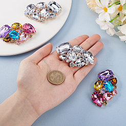 4 шт. 2-цветное украшение для обуви из сплава стекла&nbsp;FIND-PH0021-45