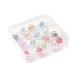 16 шт. 8-х цветные бусины ручной работы из фольги в технике лэмпворк&nbsp;FOLI-FS0001-04