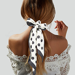 Шарф из полиэстеровой ткани с узором в горошек для женщин и девочек&nbsp;AJEW-WH20072-65