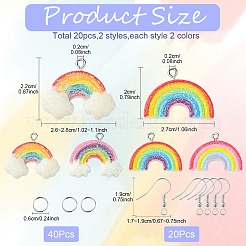 Наборы украшений для сережек-подвесок из непрозрачной радужной смолы своими руками&nbsp;DIY-YW0010-80