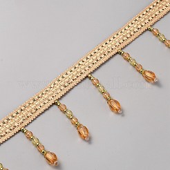 12.6 ярд полиэфирной кружевной ленты с бахромой&nbsp;OCOR-WH0091-13A