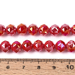 Нити из непрозрачных круглых бусин из стекла с цветным покрытием ab&nbsp;EGLA-T029-8mm-12A-04