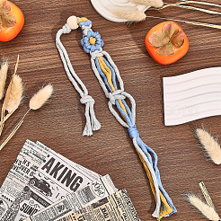 6 шт. 6-цветный плетеный держатель для фотографий из хлопка с цветочным узором подвесные украшения&nbsp;HJEW-GL0001-12