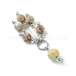 Синтетическая аква-терра яшма круглая кисточка большие подвески&nbsp;PALLOY-JF03281-01