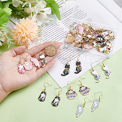 24 пара сережек-подвесок в форме кошки из хирургической нержавеющей стали 316&nbsp;EJEW-WR00005