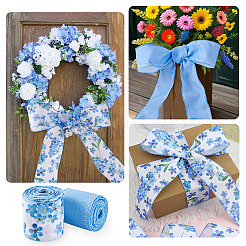 2 моток 2 цвета летняя тема полиэстеровая проволочная лента с принтом&nbsp;SRIB-TA0001-24B