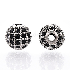 Стойки обшивки латунь кубического циркония бусы&nbsp;LS-X-ZIRC-S001-8mm-B03