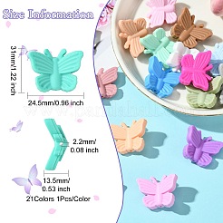 21шт 21 цвета бабочка пищевые экологически чистые силиконовые фокусные бусины&nbsp;SIL-CJ0002-29